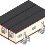 A digital rendering of an s-plex modular building.