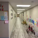 interior hallway of modular educational building