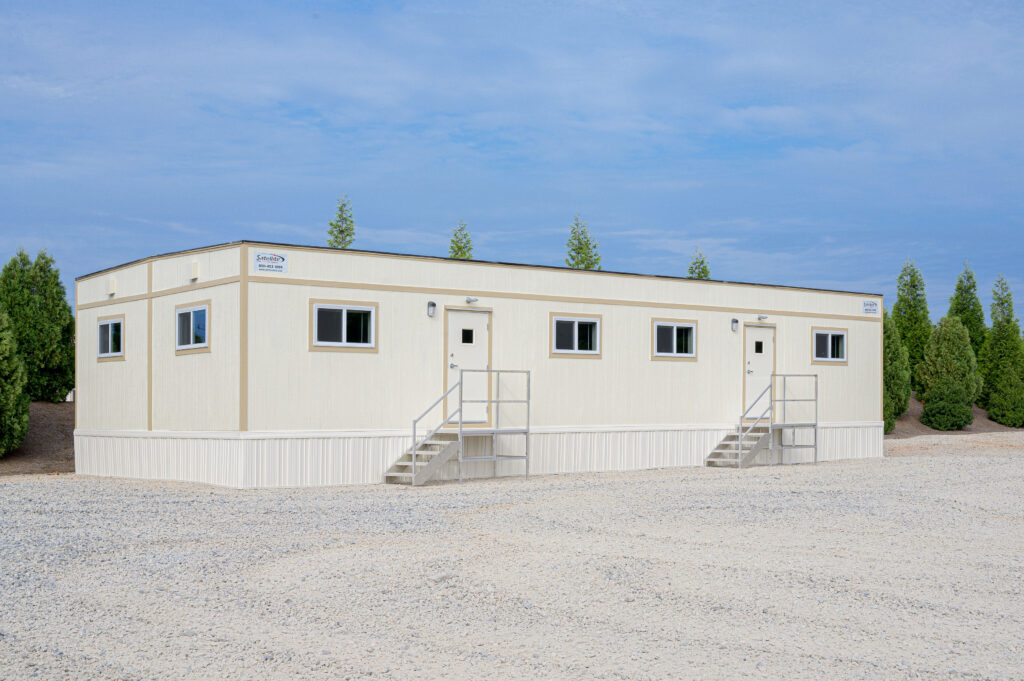 Side view of a 24x60 mobile office.